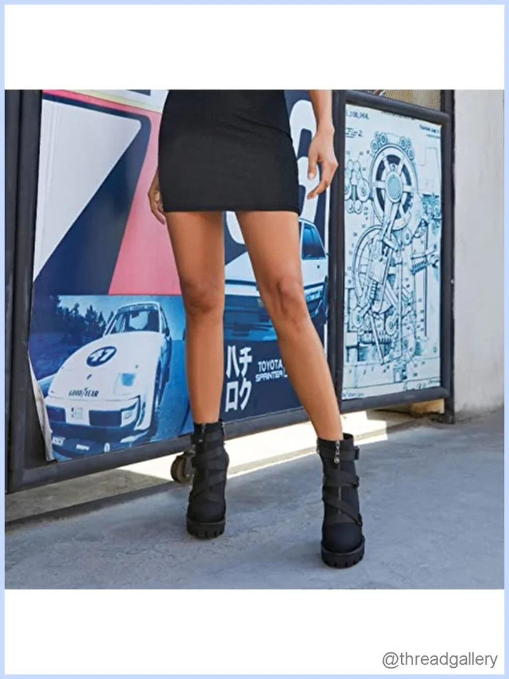 Platform Chunky Heel Combat Booties Ankle Boots Lace Up Zip